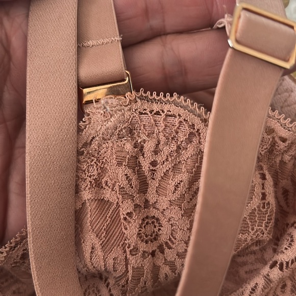 Aerie Soft & Smooth Endless Lace Stretch Triangle Bralette Bra XL in Raw Sienna - Picture 10 of 16